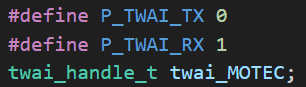 Pin defines and TWAI handle declaration